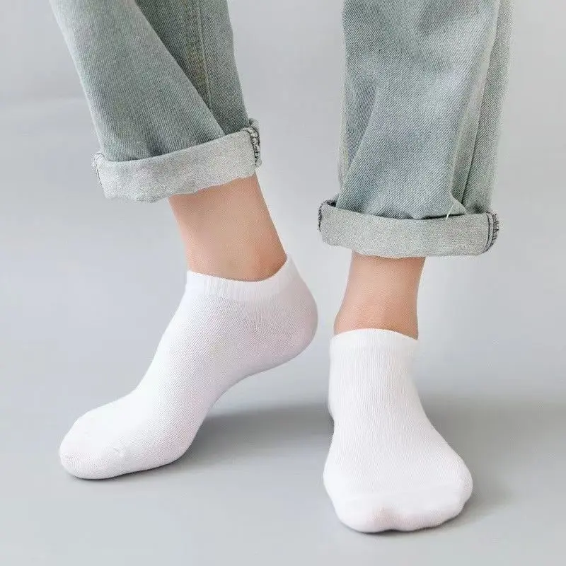 5 Pairs Unisex Casual Plain Co - No Show Sock Women 评论和价格