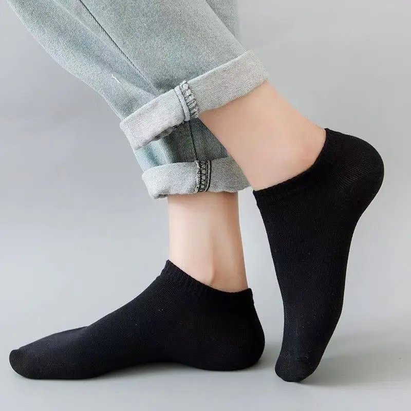 5 Pairs Unisex Casual Plain Co - No Show Sock Women 评论和价格