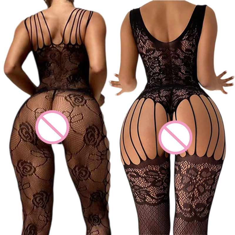 Black Crotchless Soft Stretch  - Fishnet Stocking Women 评论和价格