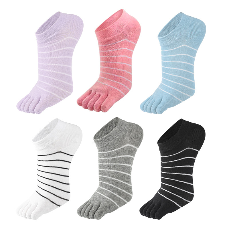 1/5 Pairs Women Striped Five T - Ankle Sock Low Cut 评论和价格