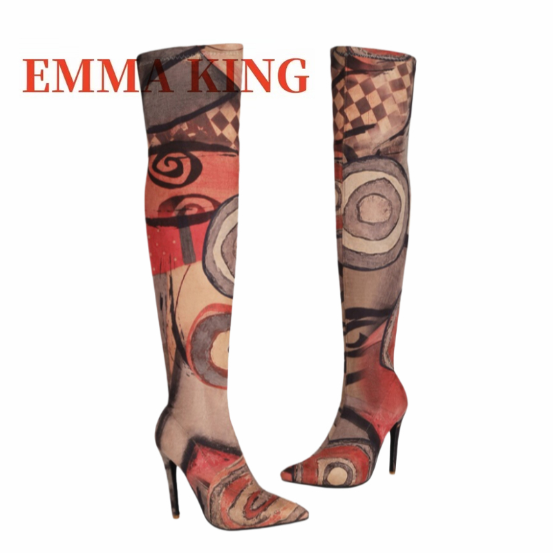 Women's Art Print Thigh High B - No Show Sock Women 评论和价格