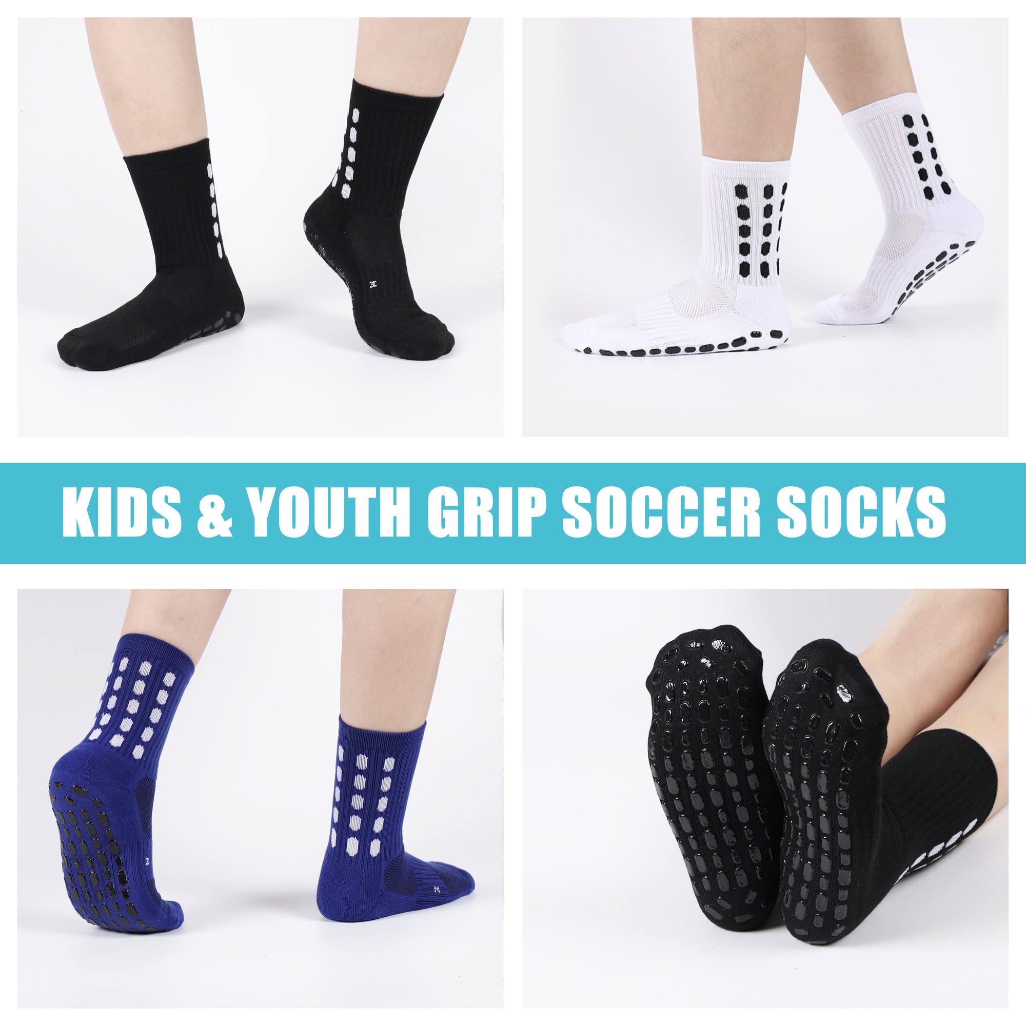 4/8Pairs Kids Grip Soccer Sock - Athletic Sock Cushion 评论和价格