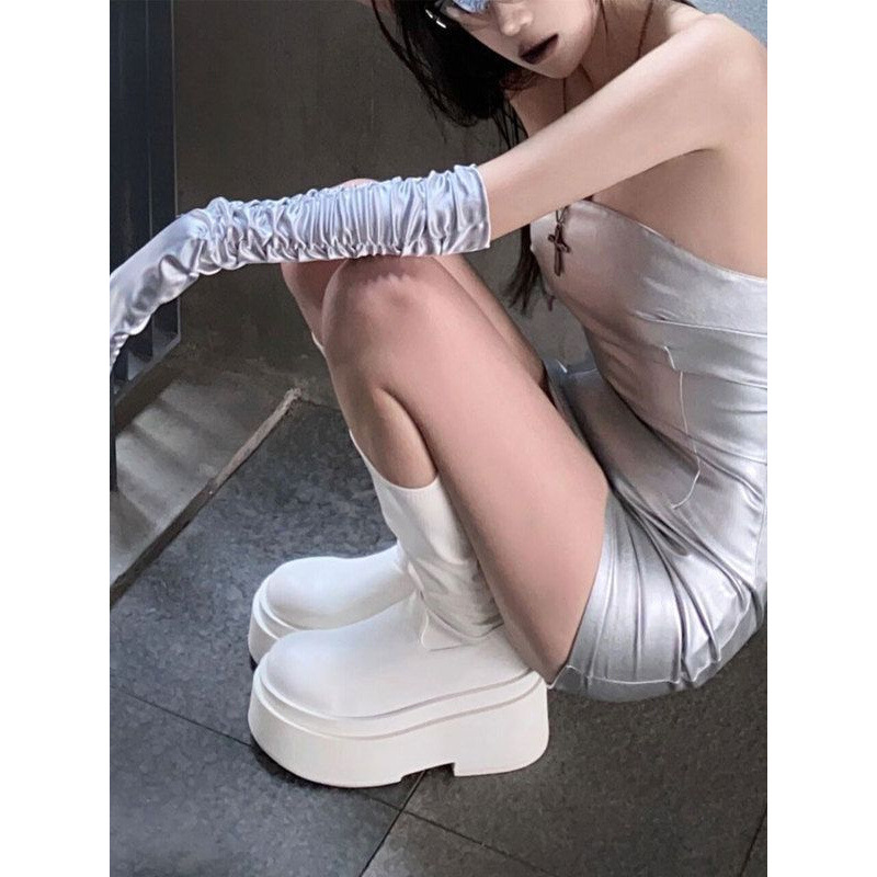 Thick soled long tube boots fo - No Show Sock Women 评论和价格